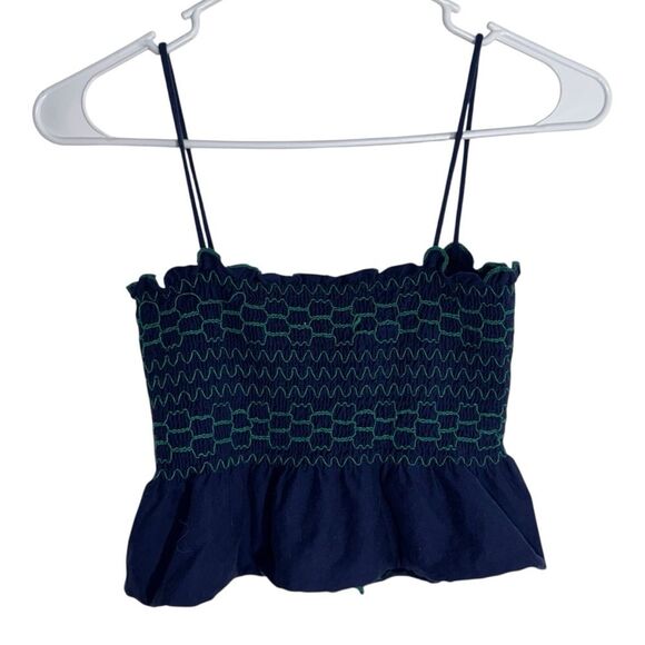 Urban Outfitters Pins & Needles Blue & Green Stretchy Cropped Corset Tank Top - Picture 1 of 3